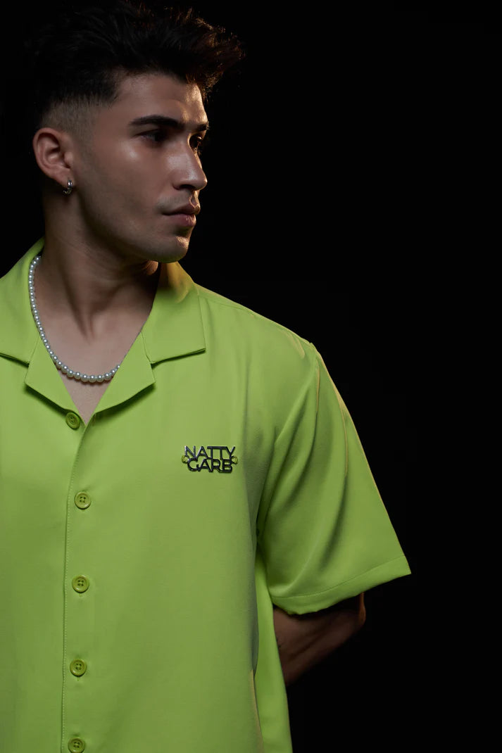 CUBAN COLLAR SHIRT (PULSE LIME)